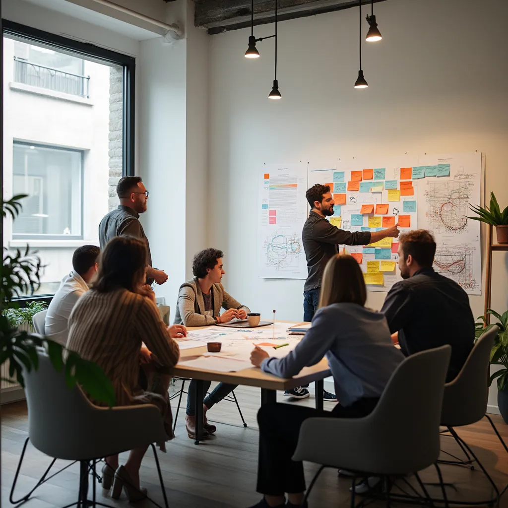 Equipo de consultoría en sesión de trabajo